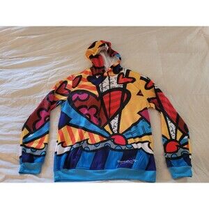 Romeo Britto FreshHoods Fresh Hoods Colorful Mens Hoodie Sz Medium